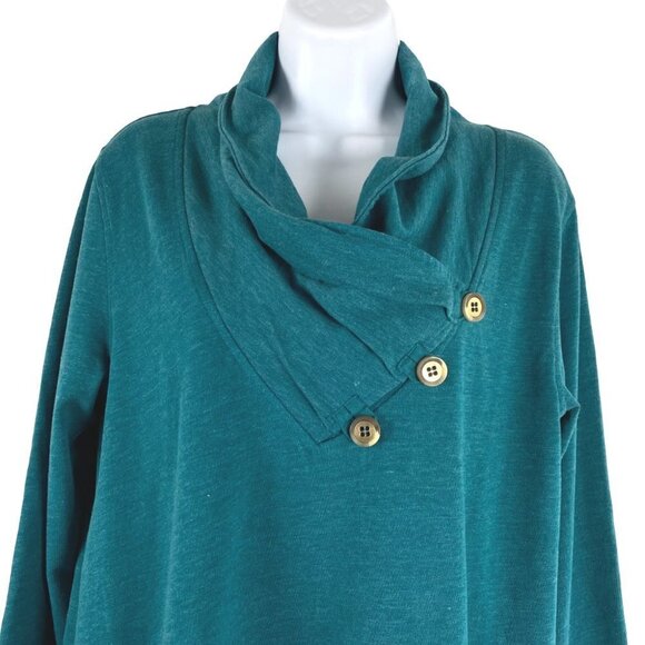 Soft Surroundings Westminster Sweatshirt Small Spruce Green NWT TP-2394 - Picture 3 of 10